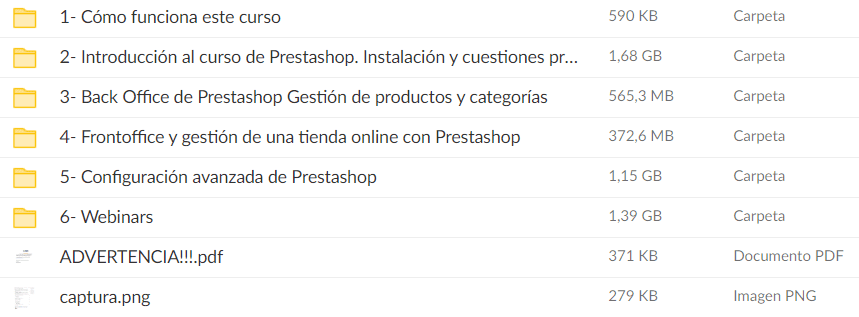 Descarga Master en Prestashop